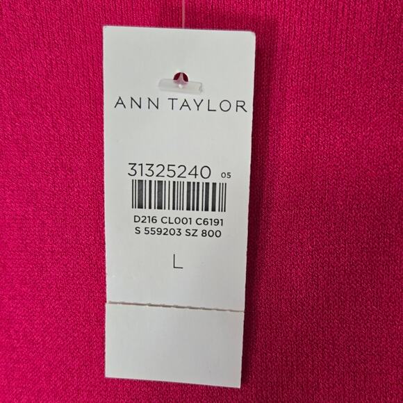 Ann Taylor Flounce Sleeveless Sweater Dress Size Large Bright Pink NWT - Picture 10 of 12